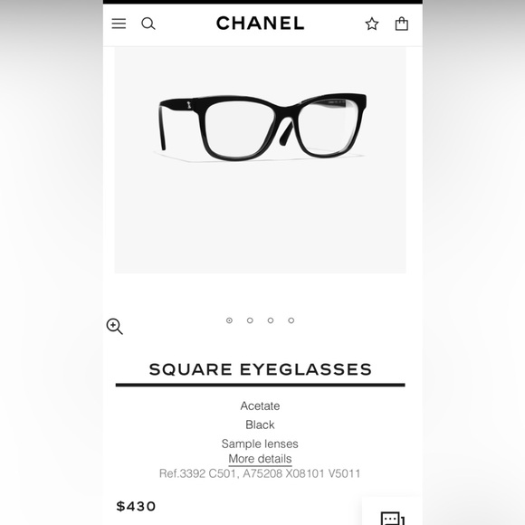 Chanel square frames 0ch3392 size 51mm NWT - Picture 1 of 13